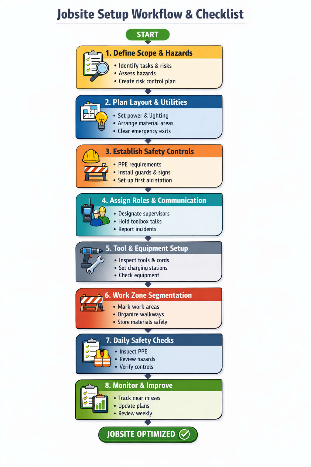 JobSite Setup WorkFlow & Checklist